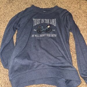 Christian Blue Graphic Sweatshirt